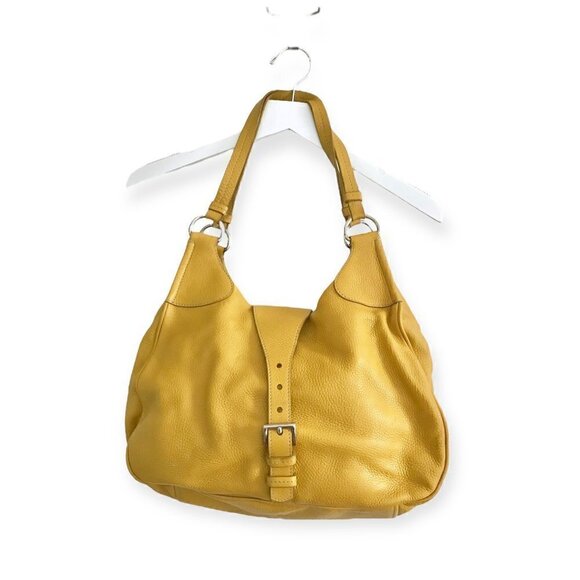Prada yellow tumbled Daino leather shoulder bag, Large - Picture 16 of 16